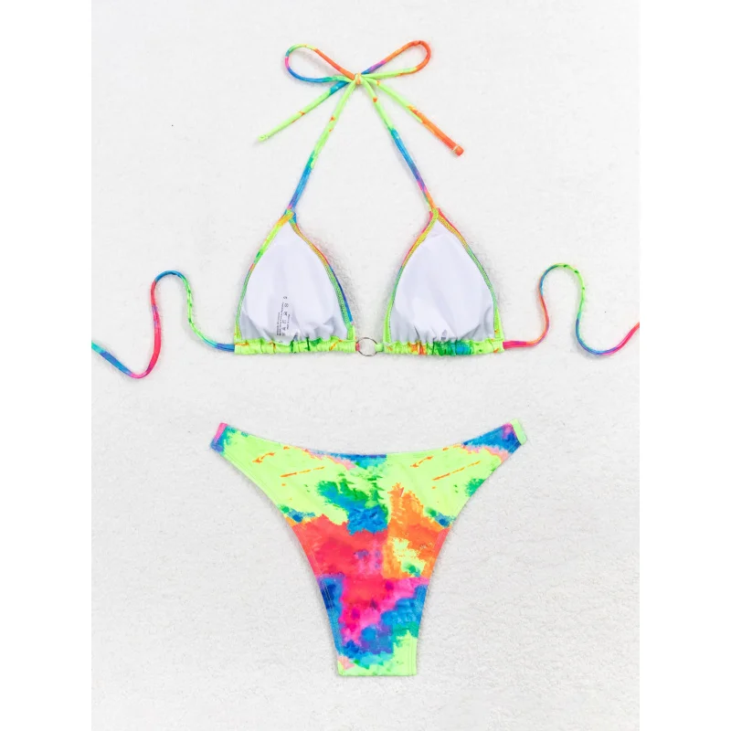2025Sexy gem bikini with tie straps Women's Halter Neck Swimsuit Two-Piece Swimwear