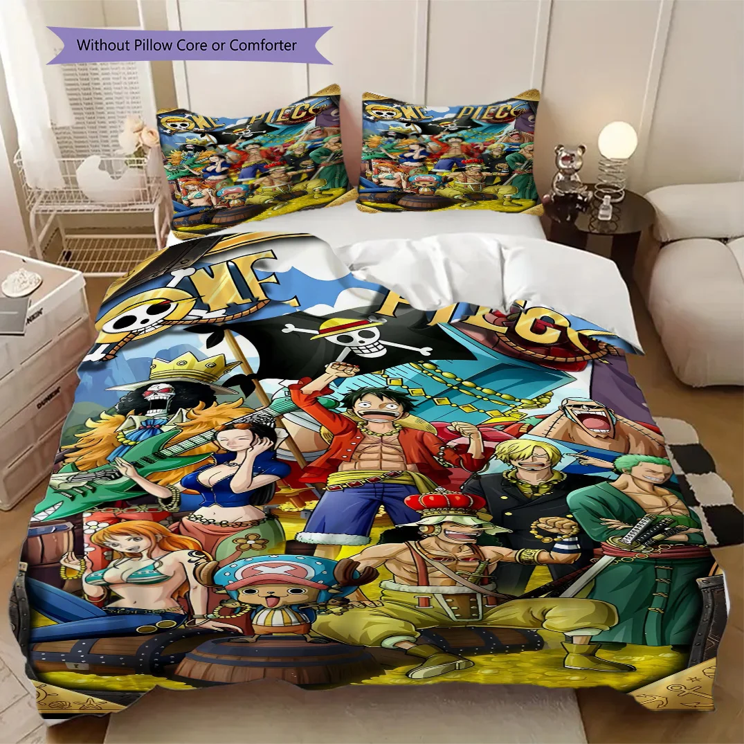 Anime Pirate Adventure Soft Comfortable Duvet Cover, Children's Bedding Set Gift, Various Sizes Available LXR171