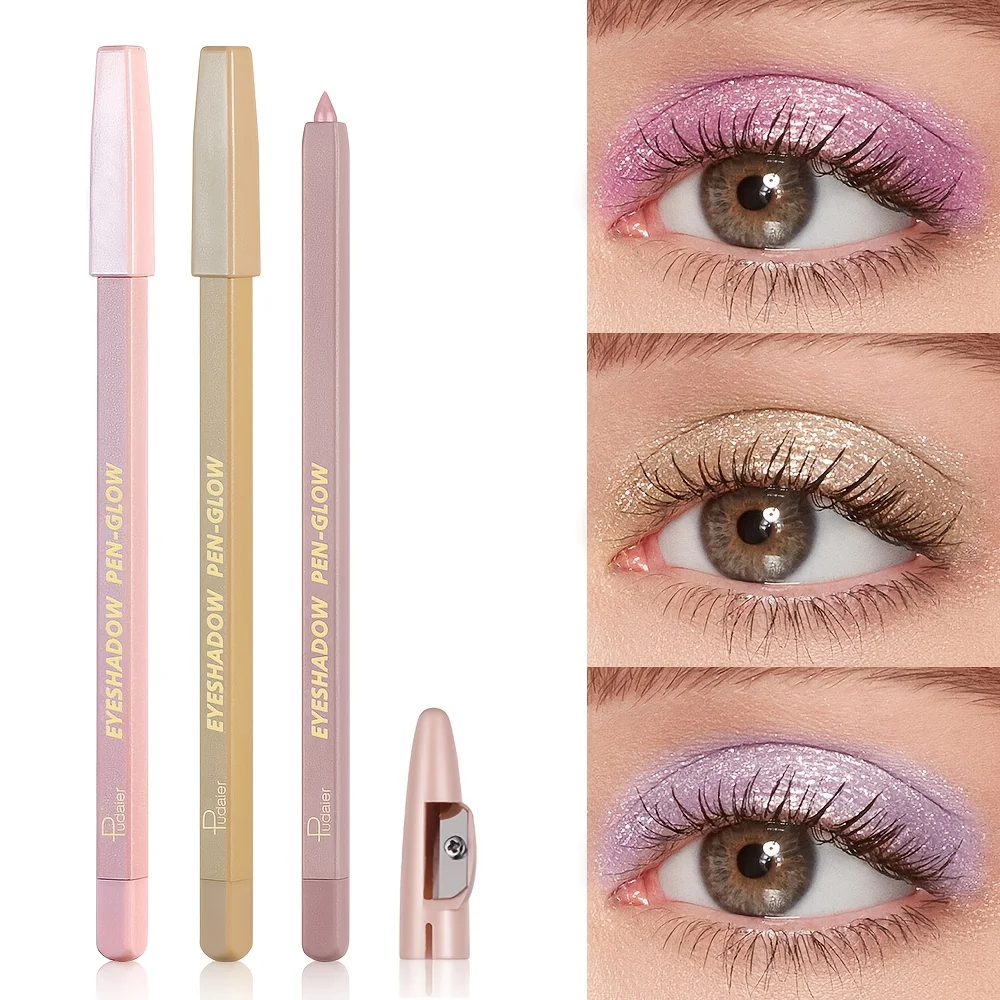 อายแชโดว์แบบแท่งกลิตเตอร์หลากสีพร้อมแหนบในตัว กันน้ำและกันเหงื่อ เอฟเฟกต์ชิมเมอร์แบบซ้อนกันได้สำหรับผู้เริ่มต้น