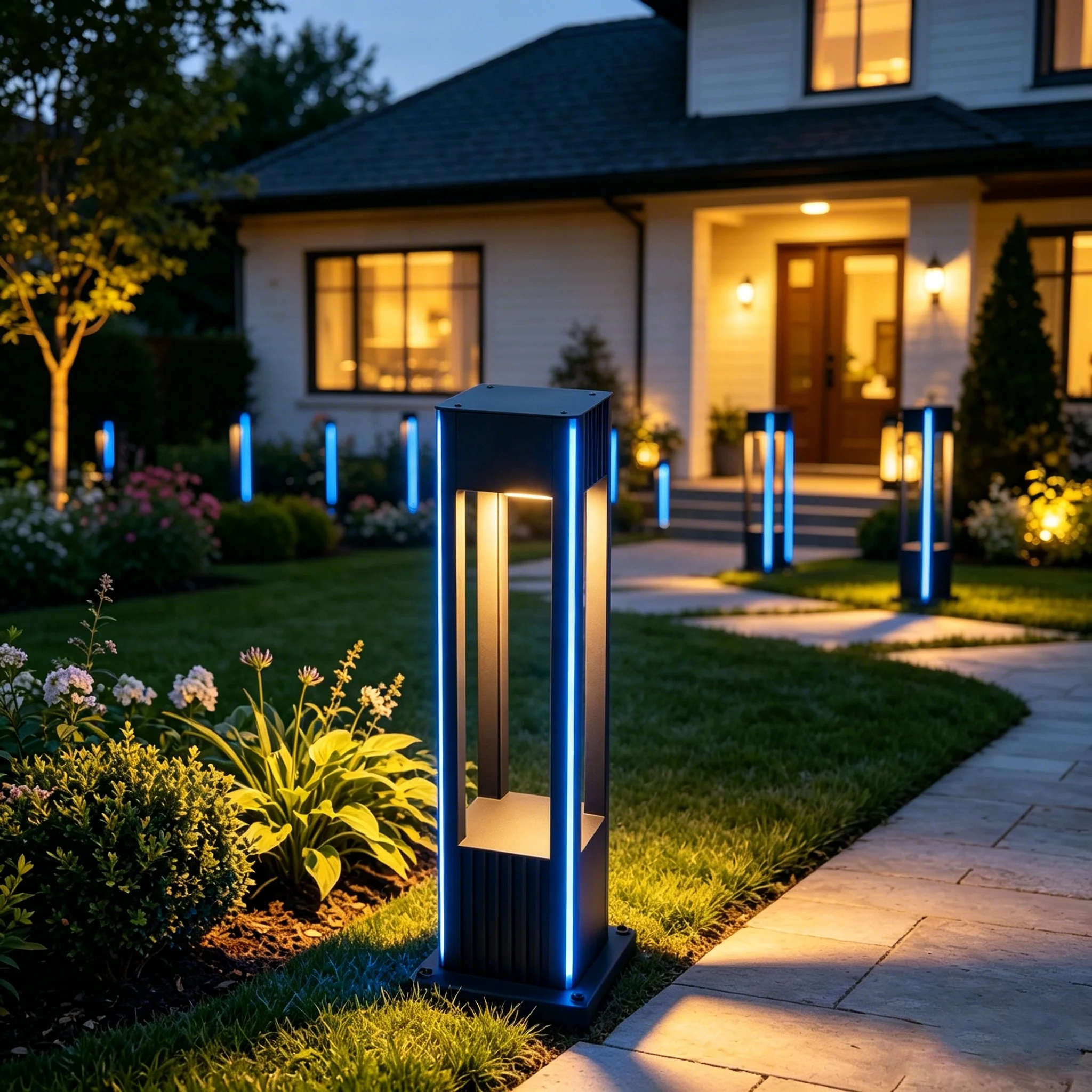 Modern Villa Courtyard Garden Lamp Decoration Park Passage Lawn Lamp Colorful bar Landscape Courtyard Pillar Lamp