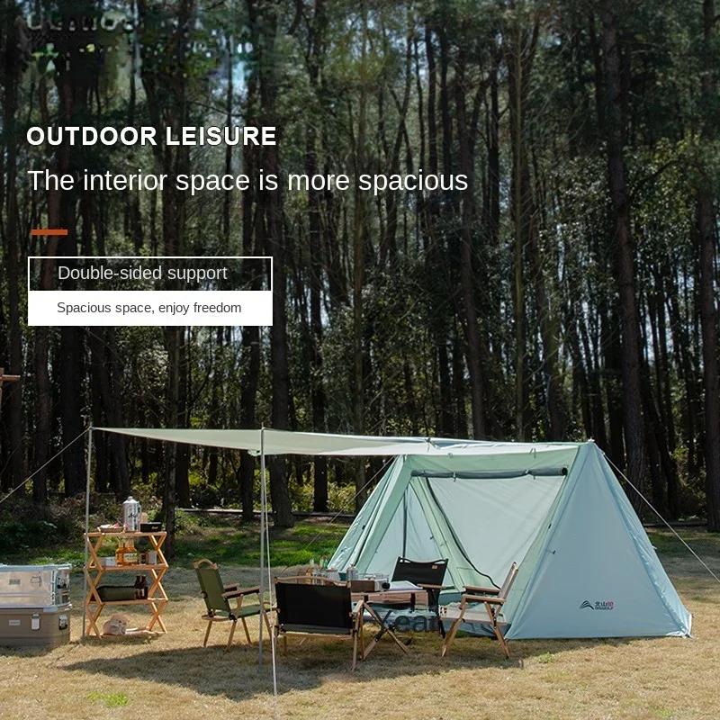 Outdoor Tent Park Camping Portable Double Sunscreen Rain Thickening Light Luxury Large Space Canopy Camping Equipment