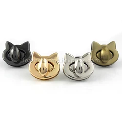 1pcs del Metallo Sveglio del Sacchetto del Gatto di Attivare Il Blocco Twist Lock Chiusura Artigianale In Pelle Borsa Della Borsa Delle Donne del Sacchetto di Spalla Della Borsa FAI DA TE ferramenteria e attrezzi