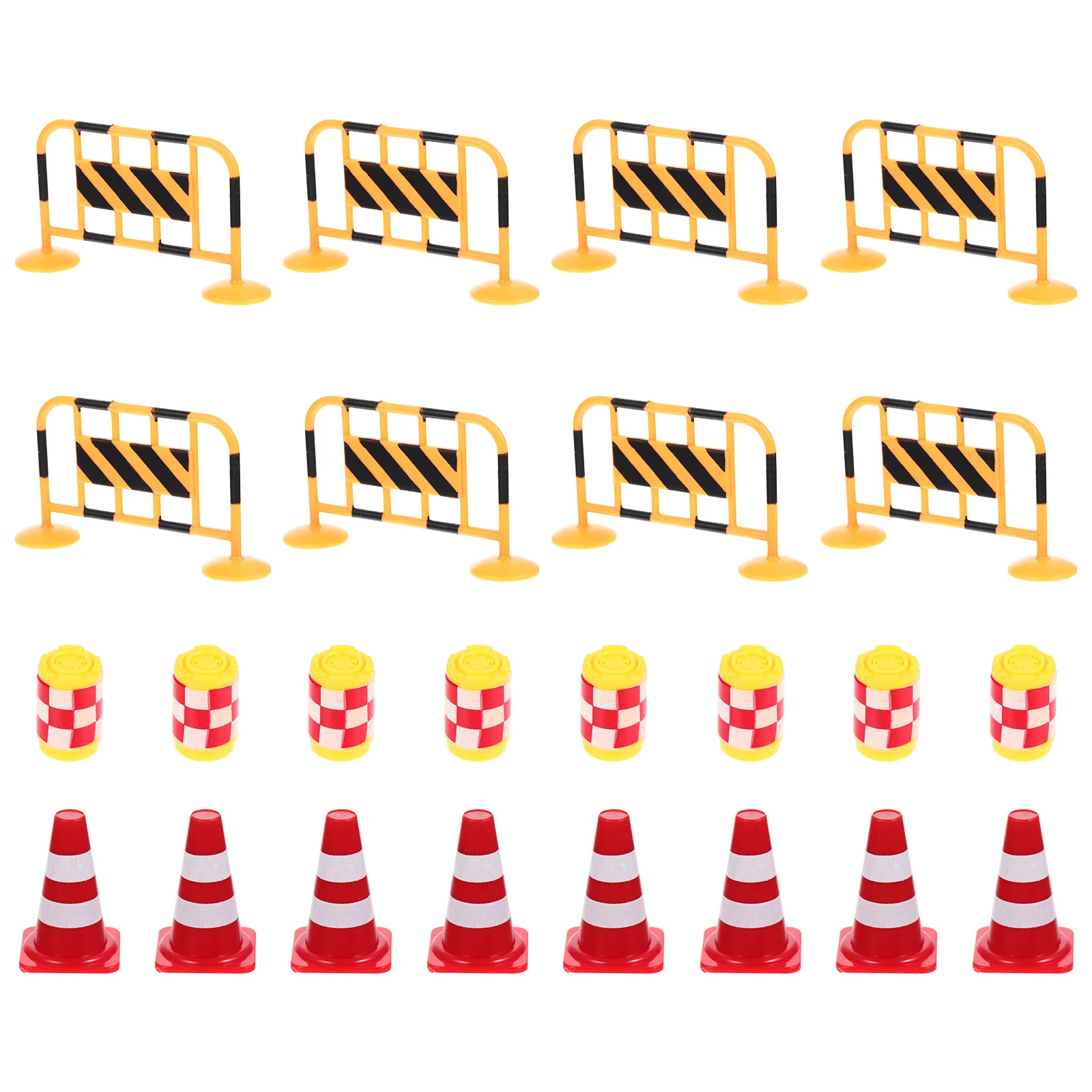 24 pièces panneaux de signalisation Kits éducatifs pour les enfants apprentissage précoce sécurité routière Mini cônes et Barricades Simulation de la circulation