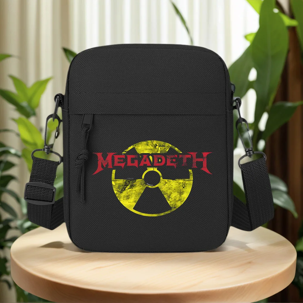 Megadeth atomic radiation symbol Men Crossbody Bag Single Shoulder Women Cartoon Anime Film Printing Design Unisex