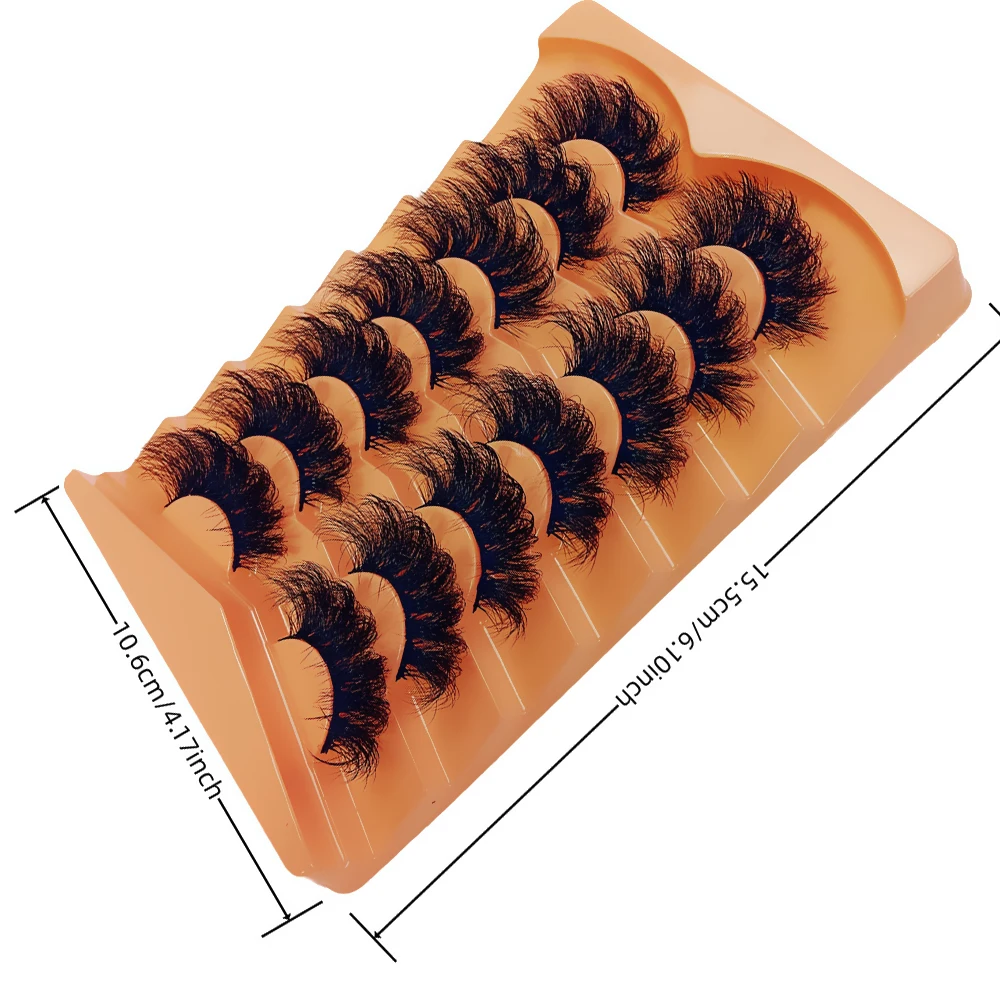 14 คู่/2 แพ็คขนตา Faux Mink ขนตายาวนาน Fluffy Mink Lashes Dramatic Volume Lashes Extension หนายาว