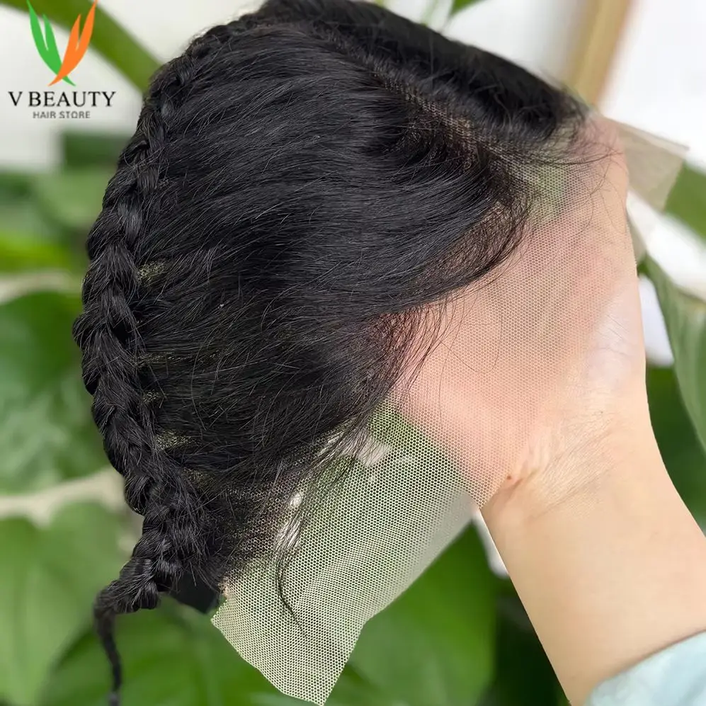 V Beauty جديد 13X4 الدانتيل أمامي البرازيلي شعر ريمي الدانتيل إغلاق فقط مع الضفائر 10 بوصة 13x4 الدانتيل الشفاف الجبهة الطبيعية #1