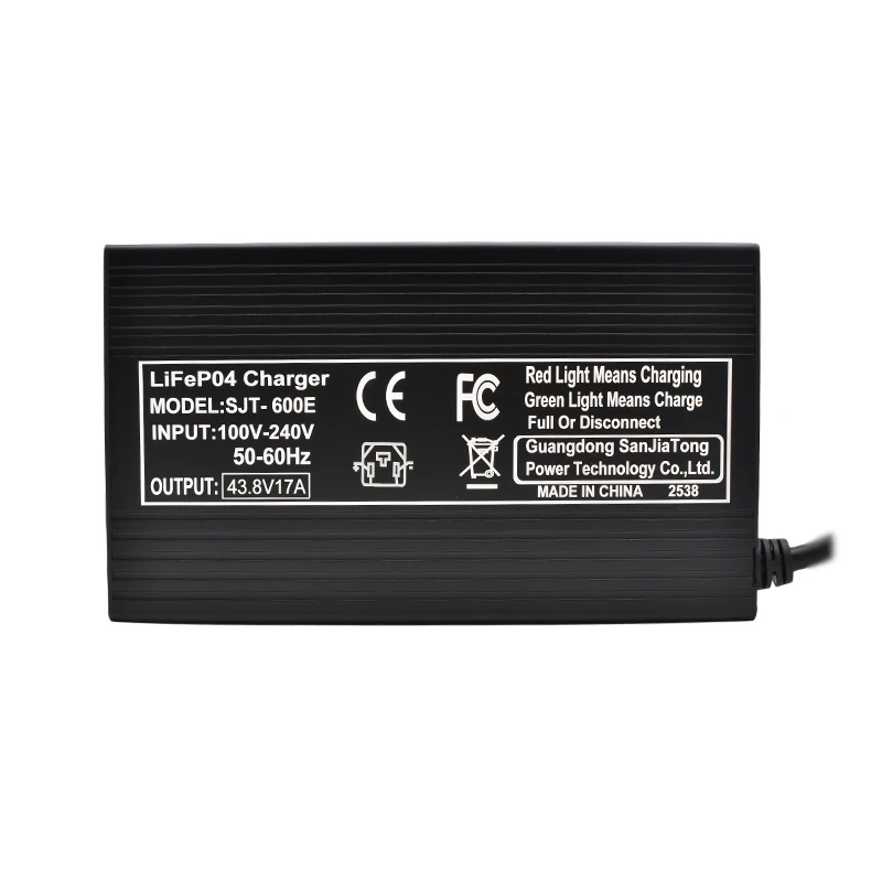 43.8V 8A 15A 17A LiFePO4 Battery Charger 12S 36V/38.4V LiFePO4 Battery Charger, with LED Light,  43.8V high-power fast charger