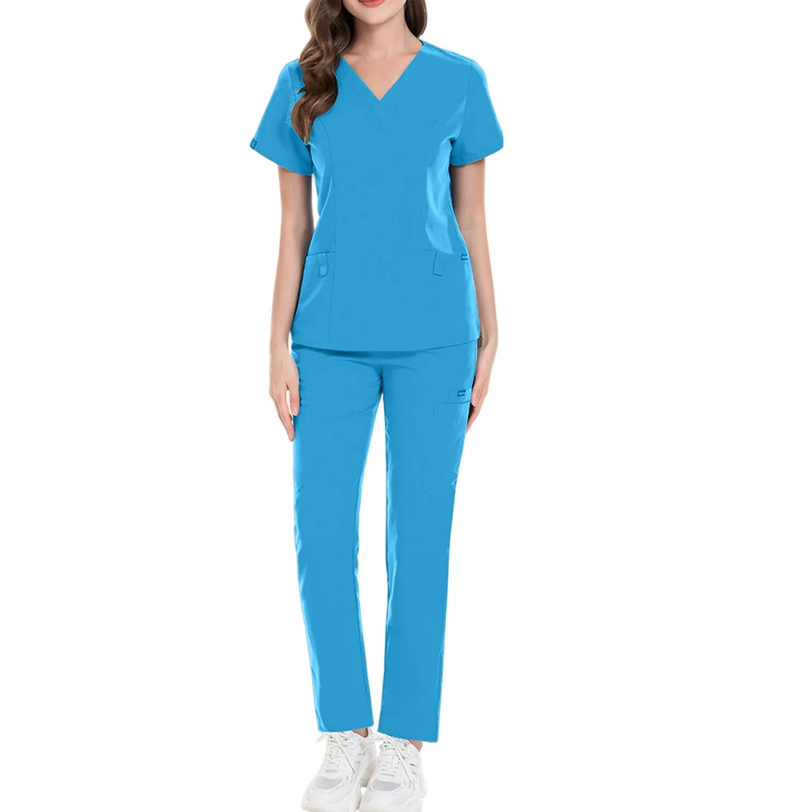 Operating Room Surgical Workwear Nurse Scrubs Sets Nursing Elastic Pants Spa Top Pants Works Scrubs Top+ Jogger Pants