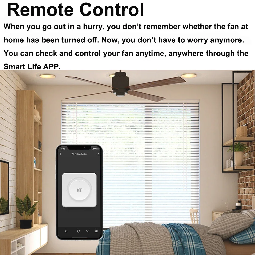 Tuya Wifi Zigbee manopola Smart Fan Switch 5 Speed Control ventilatore da soffitto interruttore rotante telecomando Fan Governor funziona Alexa Googl