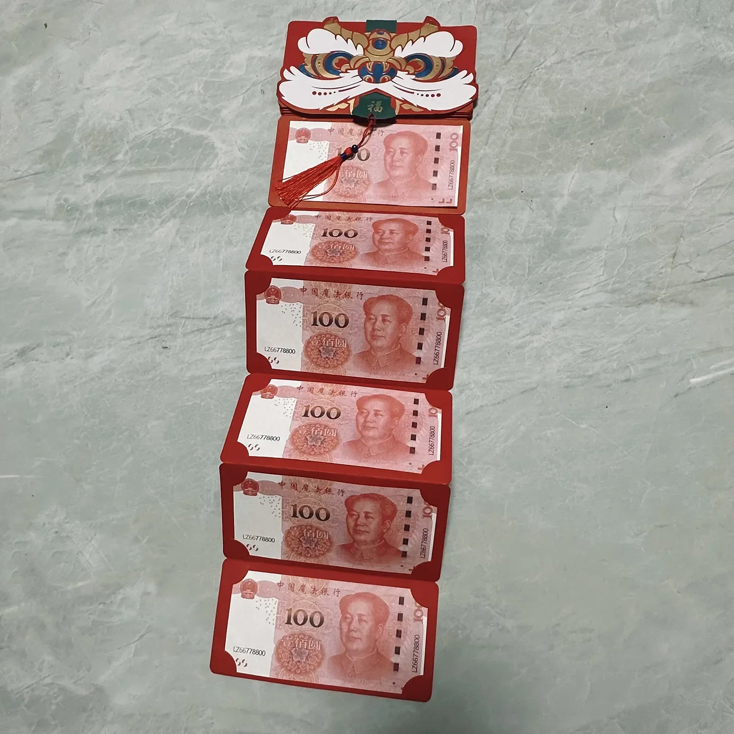 Fortune Lion Red Packet Stage Magic Tricks Paper Bill Appearing in Empty Red Packet Production Illusions Gimmicks Mentalism Prop