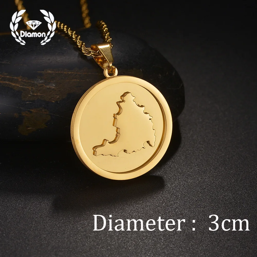 

Diamon Personalized Custom Name Necklace Stainless Steel 2 Sides Welding World Map Twist Chain Pendant for Women Jewelry Gifts