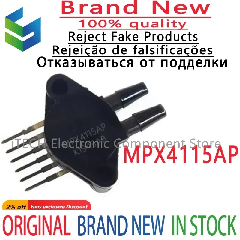 

1PCS MPX4115AP Package SIP-6 Pressure Sensor Chip MPX4115 100% Original And Authentic