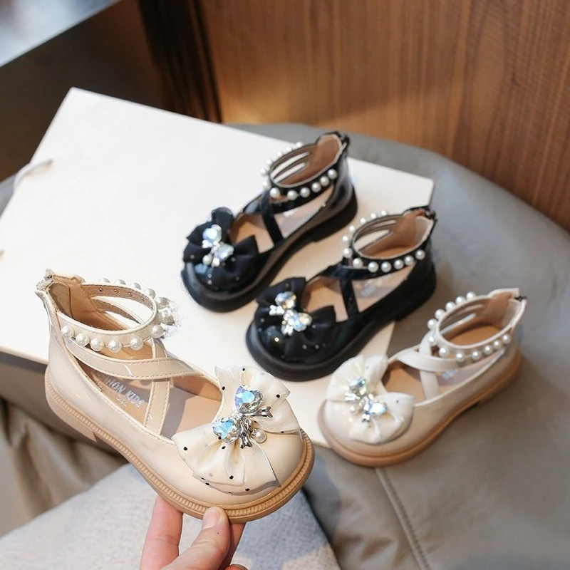 

Girls Lolita Mary Jane Shoes 2026 Hot Sale Children Fashion Leather Shoes Princess Bow Decor Kids Party Dress Shoes Glossy PU