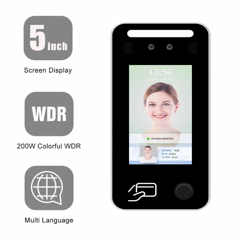 방수 8인치 AI 3D 얼굴 인식 카메라 출입 통제 생체 인식 기기 터미널 스마트 도어락 출퇴근 관리 시스템