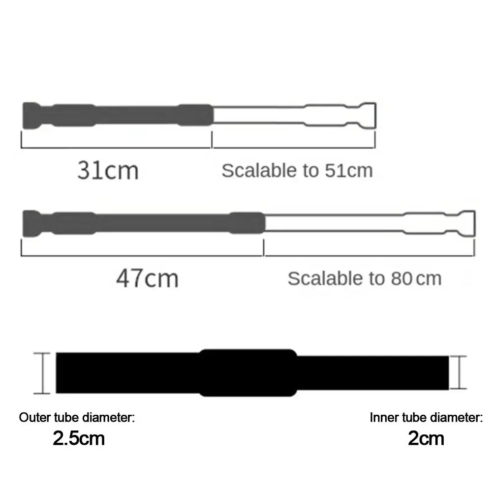قضيب تعليق تلسكوبي من الفولاذ المقاوم للصدأ ، قضيب ملابس مفيد قابل للتمديد ، عمود سكة خزانة قابل للتعديل