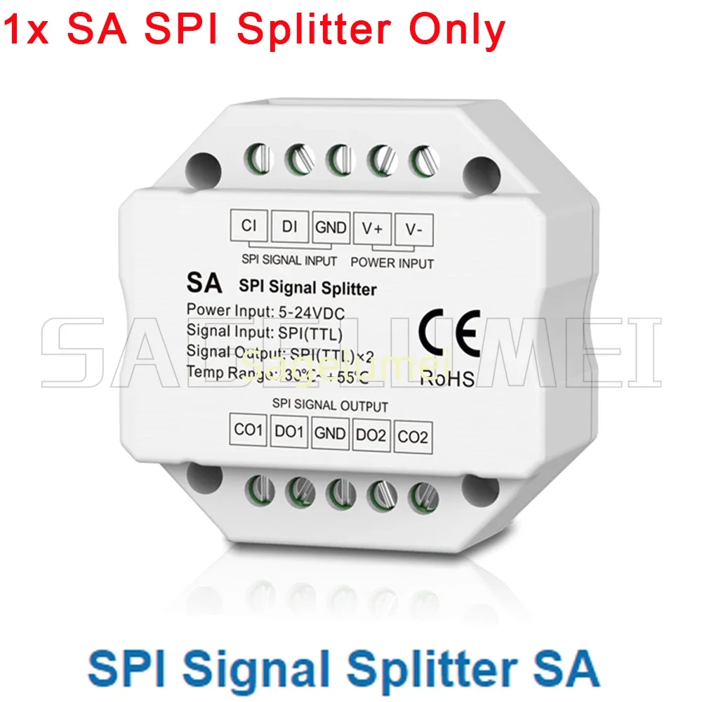 DC5-24V Skydance SA SA6 SA-T SA-R SPI Signal Splitter Dual Way LED Amplifier SPI (TTL) Signals Output for Pixel Controller 6 Way