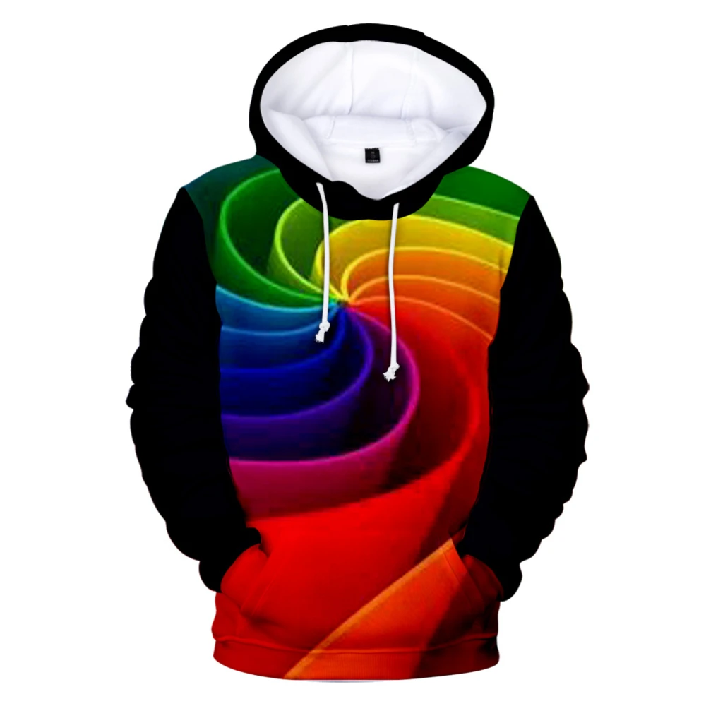 2022 Axial Oil Painting 3D Digital Printing European and American Large Size Casual Hooded Sweater Fashion Street Hipster