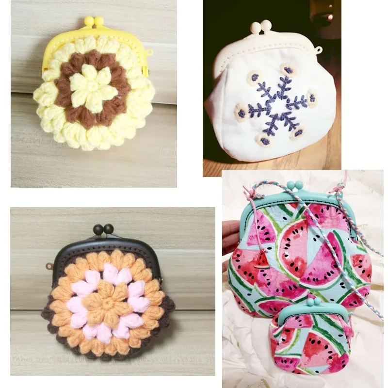 8.5CM Candy Arc Resin Plastic Purse Frame With Hole Kiss Clasp Lock DIY Bag Accessories 10 Colors Wholesale