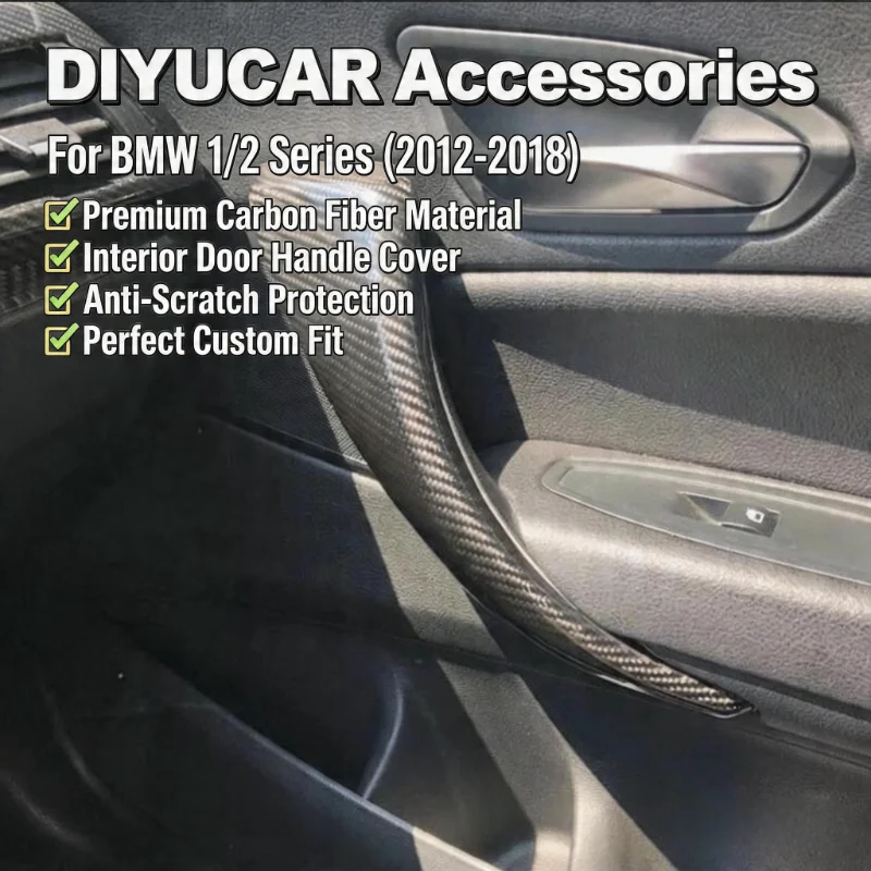 Für BMW 1er 2er Serie F20 F21 F22 F23 M2 F87 2012-2018 Echte Carbon-Faser Innentürgriff-Abdeckung Zierleiste Innenraum-Zubehör