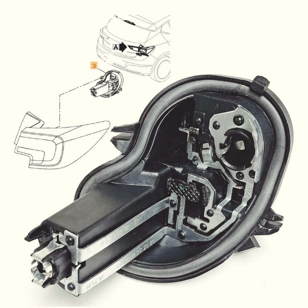 Soporte  bombilla trasera y enchufe  reparación, lado izquierdo y recho para Vauxhall Astra K 2016 + 39001577 39001578