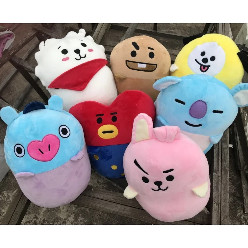 Anime Kawaii BT21 2024 Tata Cooky Girl Mini Cylindrical Pillow Mang Chimmy Cute Cartoon Cushion Nap Pillow Bedroom Ornament Gift