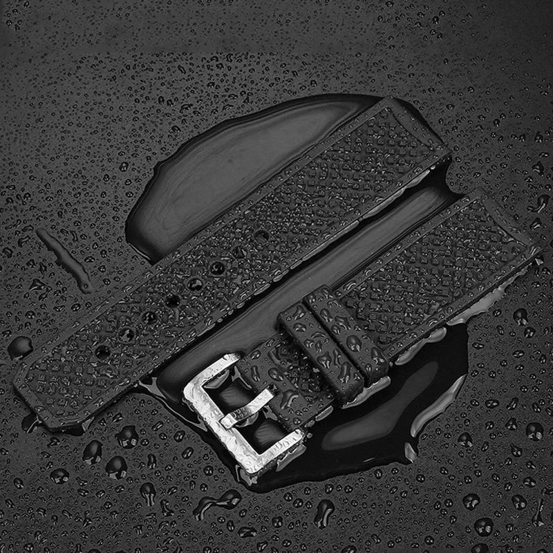 Men's Large Fluororubber Watch Strap For Cartier Calibre W7100055/WGCA0010 Rubber Watchband 23mm 24mm Waterproof Dustproof Belt