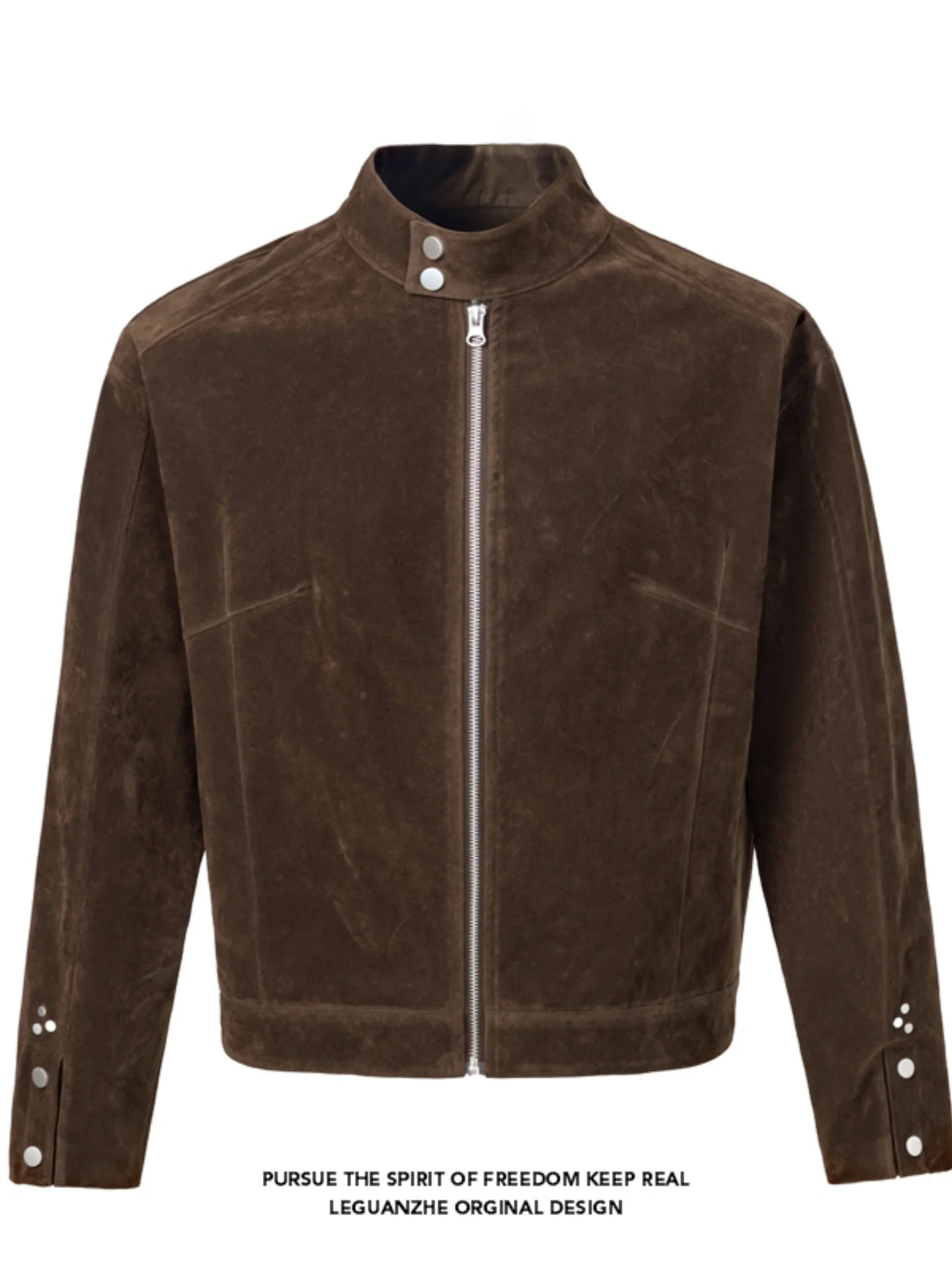 

Retro ort Flight Jaet Men's Casual American Sle Stand Collar Slim Fit Leisure Top for Autumn And Winter Youth Faion