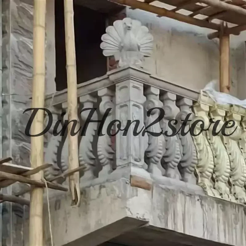 New European Roman column cement cast-in-place balcony guardrail square gourd vase column hippocampus railing plastic steel mold