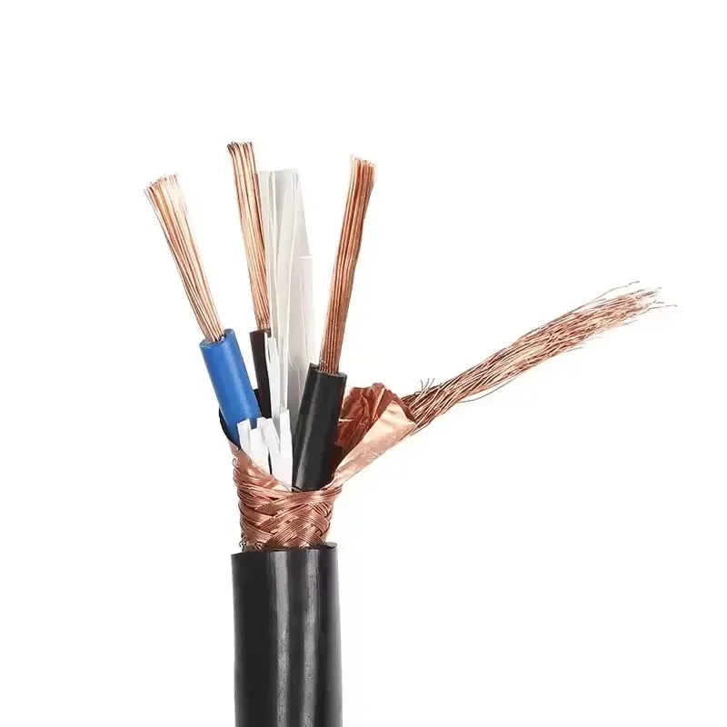 【From China】Outdoor Hybrid Fiber PVC LSZH RVVP Cable with 2/3/4/5/6 Cores Cat6 FTP Spiral Shielded Pure Copper Control Signal Ca