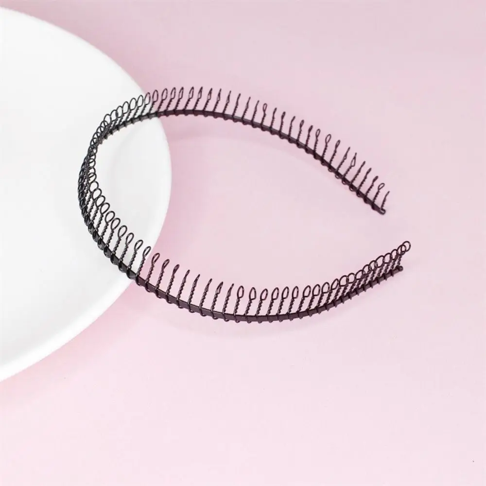 

Elegnat Cross Wave Shape Headband Spring Shape Double Layer Thin Metal Hair Hoop Simple Headwear Men Hair Bands Daily