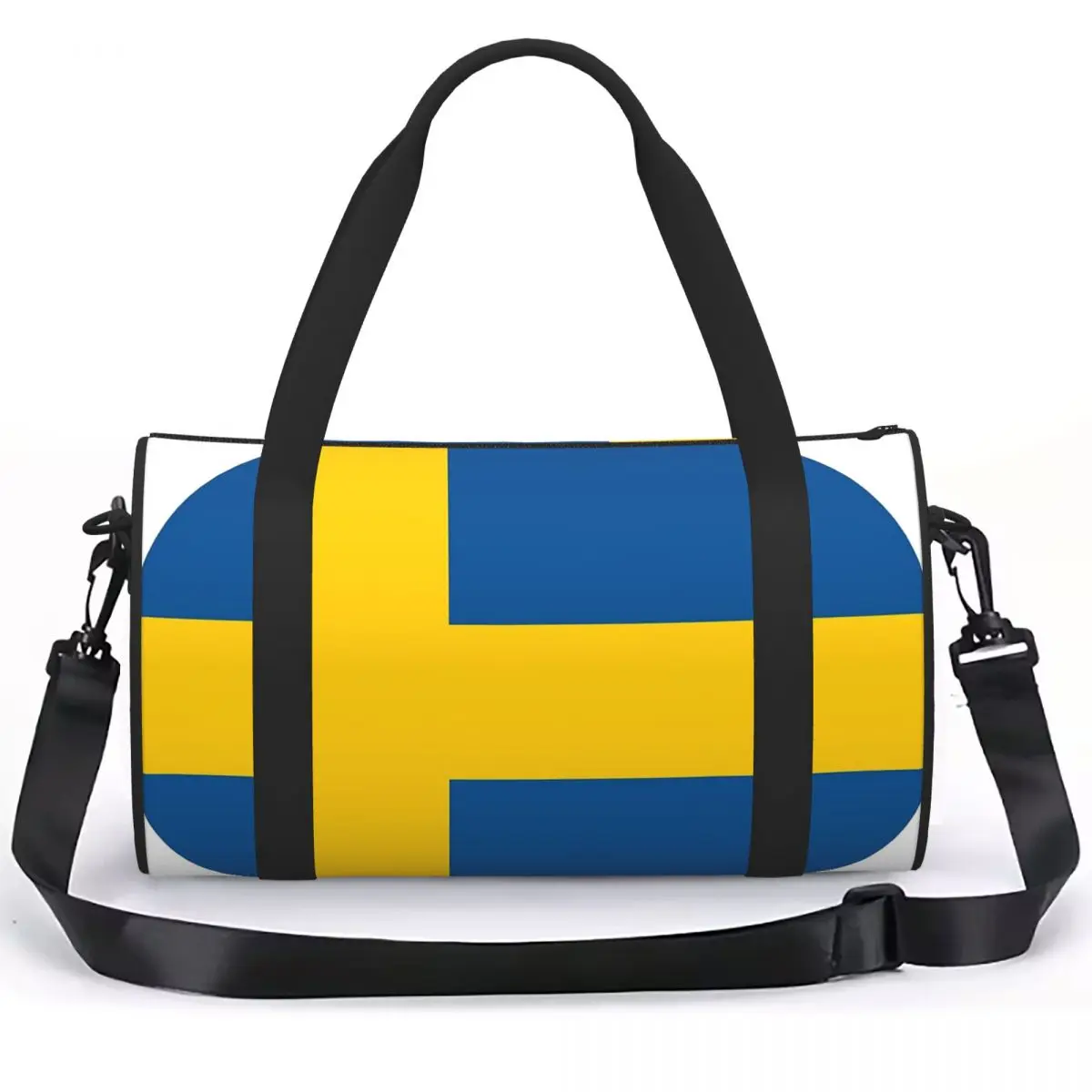Sweden Swedish Flag Round Luggage Bag Large Capacity Duffle Tote Bag Handbags Gym Bags Fitness Bag for Boys Girls