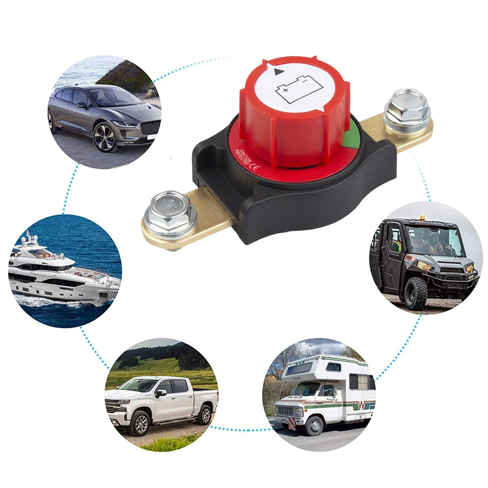 

Universal Car Battery Disconnect Switch On/Off 300A Top Post Battery Switch Marine Battery Switch for Car Vehicle RV & Boat Part