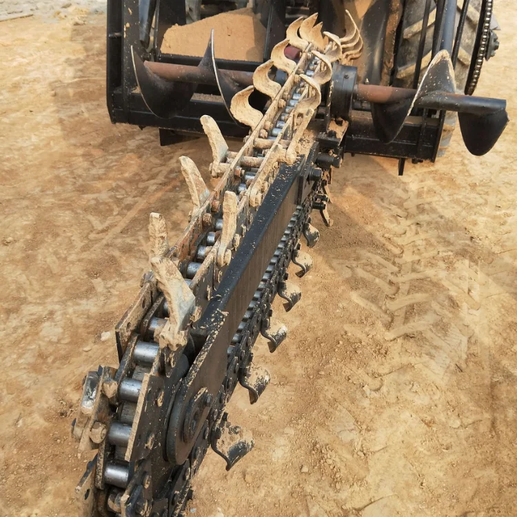 Ditching Machine Trencher Equip on Tractor Loader