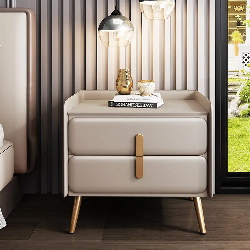 #Solid Wood Bedside Table Modern Minimalist Luxury-Feel Premium Bedroom Furniture High-End Trending Apartment Hospital Use 2
