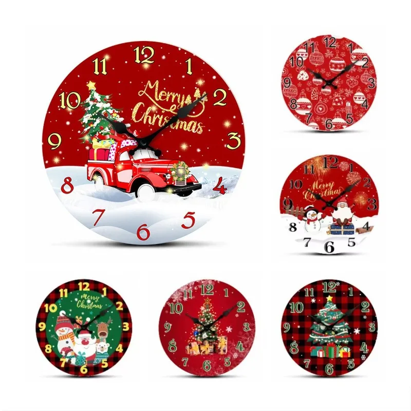 

Christmas Home Decoration Wall Clock 10 Inch Christmas Series Cartoon Clock Home Silent Decoration Clock Living Room Decoration