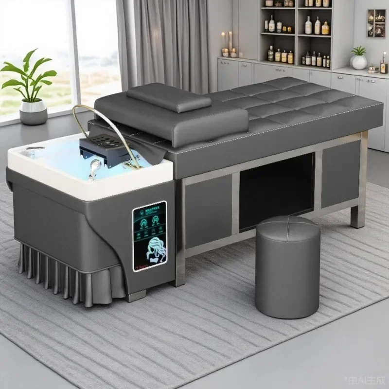 Stainless steel head spa Shampoo Chairs modern barber shop comfort Artifact Shampoo Bed shower Salon Furniture peluqueria FYSC