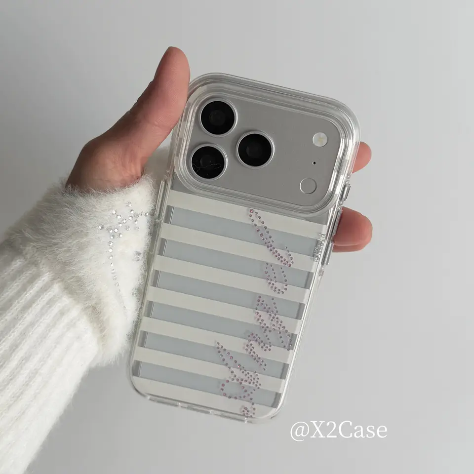 Funda coreana estilo Y2K con ángel y rayas blancas para iPhone 17 Air 16 15 14 13 12 11 Pro Max Mini XR XS MAX 7 8 Plus, duradera 4