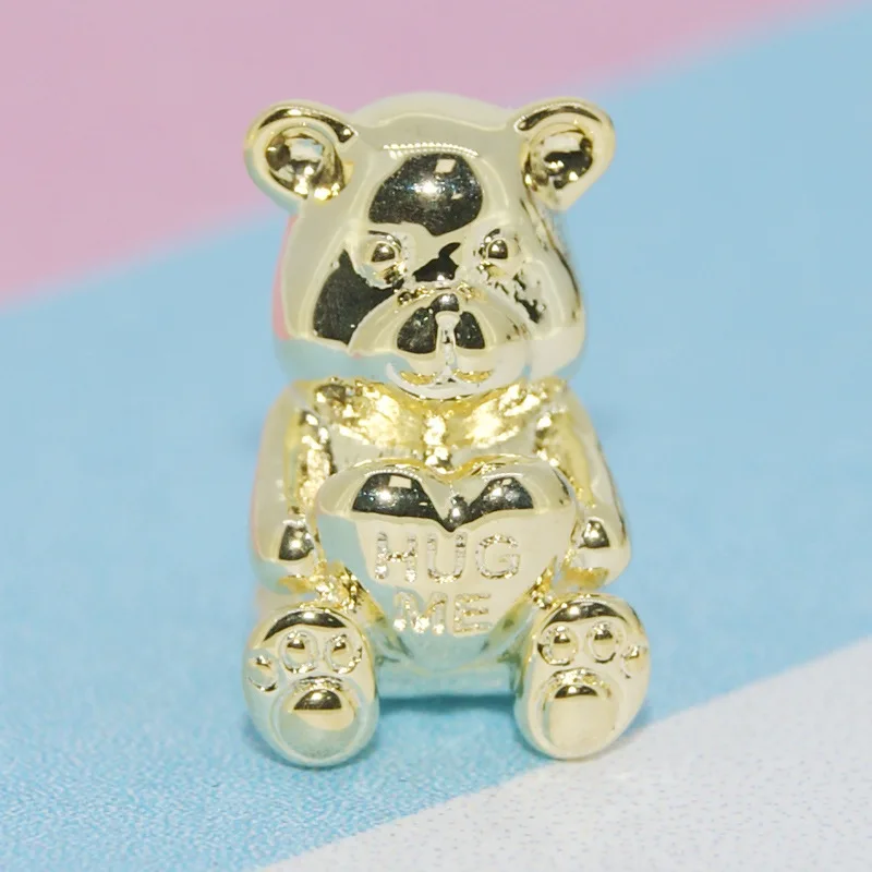 New 925 Silver Gold Plated Glowworm Sun Love Bear Lock Cactus Charms Fine Beads Fit Original Pandora Bracelet DIY Woman Jewelry