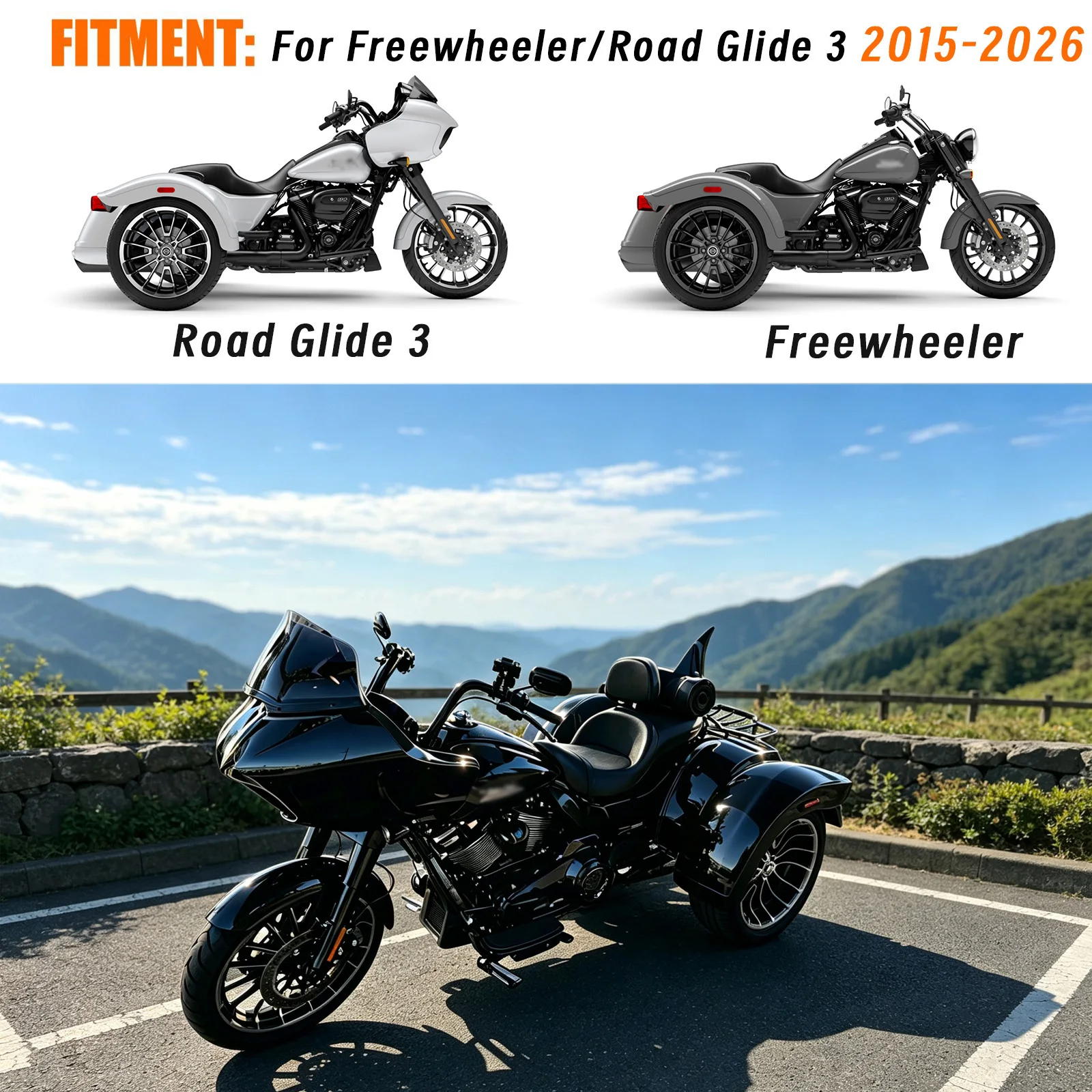 Passenger Back Rest Sissybar For Harley Road Glide 3 FLTRT 2023 FLRT Freewheeler 15-26 Detachable Motorcycle Backrest Sissy Bar