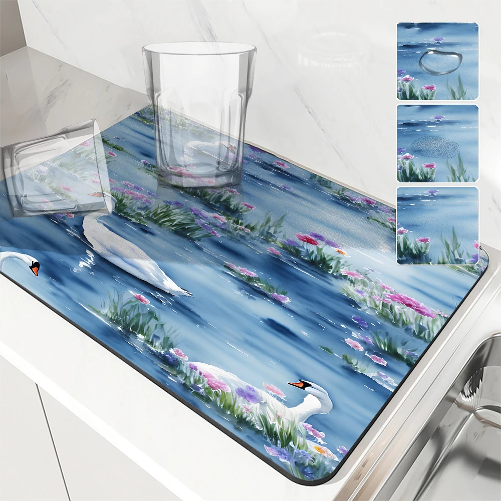 

Кофейная подставка для стока, водостойкая квадратная Абсорбирующая противоскользящая подставка для ванной