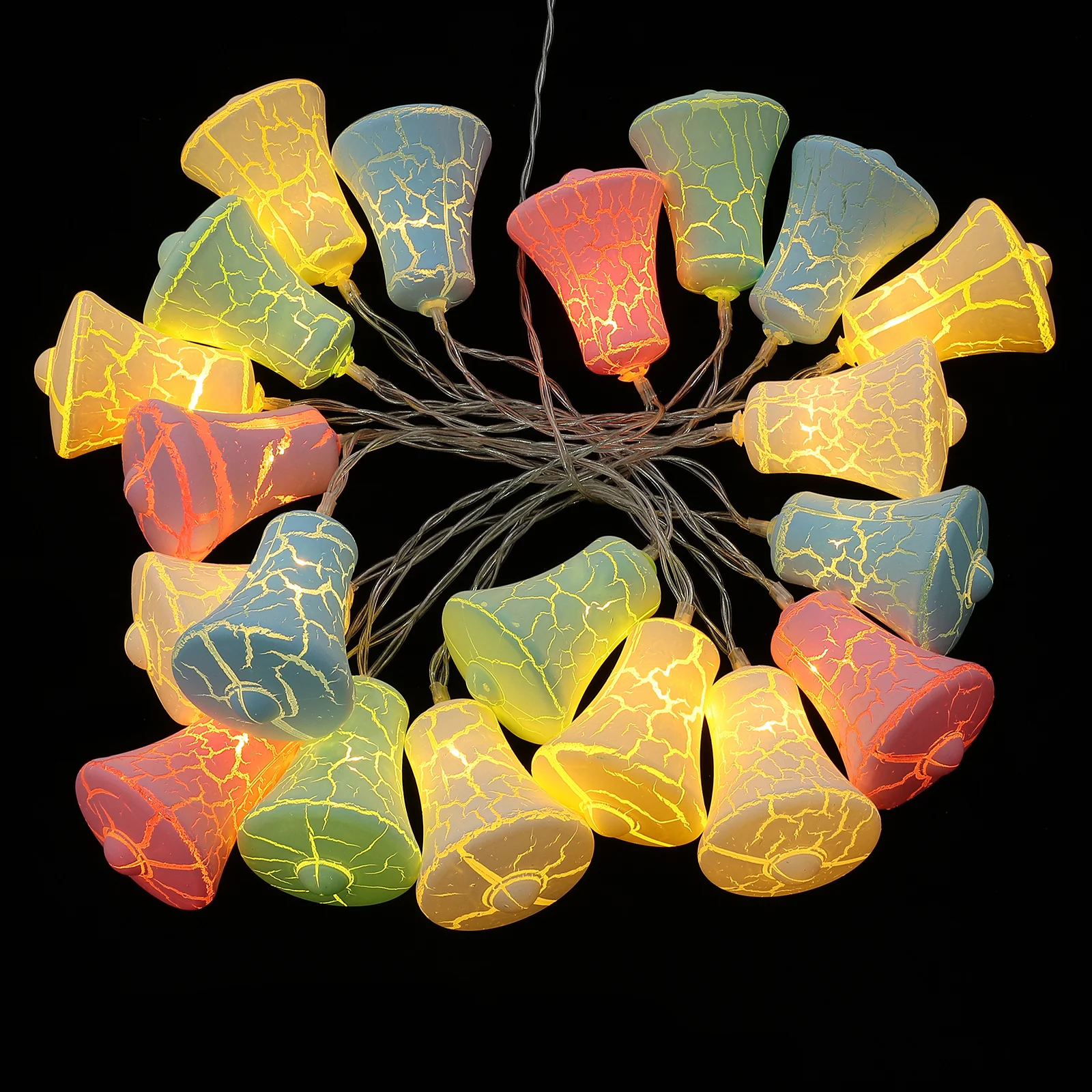 1Set Decorative Crack Pattern Bell String Light LED Creative Lamp Scene Adornment for Outdoor Garden Party String Lamp