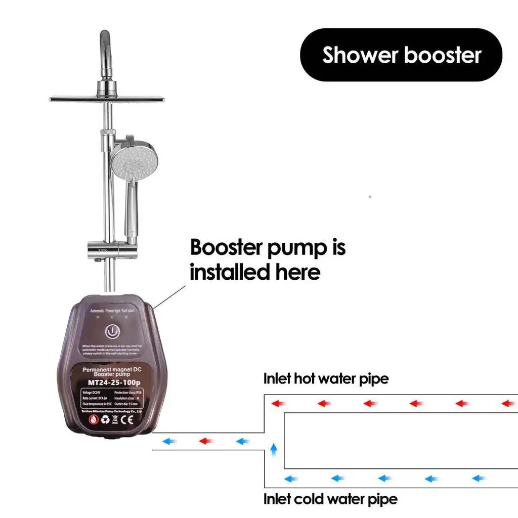 Household Water Booster Pump 100W Water Heater Boost for Kitchen Sink Shower