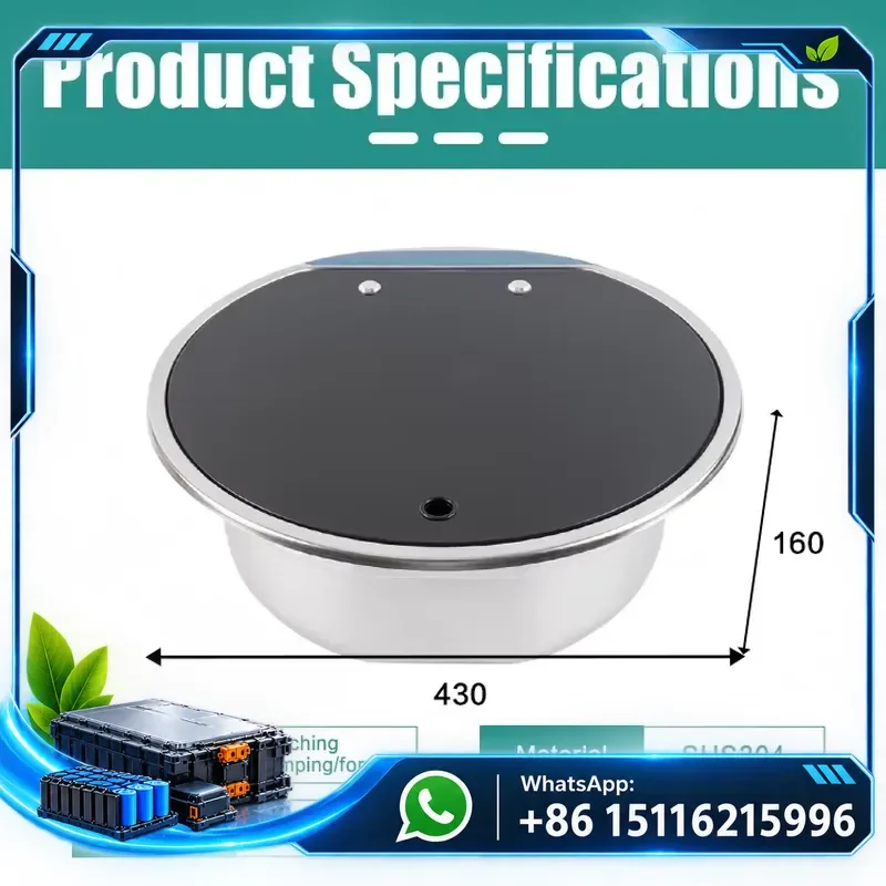 SUS304 RV sink, round black nano-coated wash basin with sealing cover, suitable for campers, RVs, ships, RV wash basins JDA