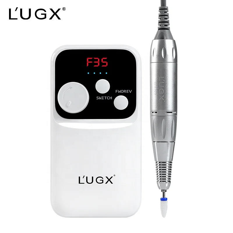 lugx nail salon professional product 30000rpm electric nail file rechargeable portable nail drill machine