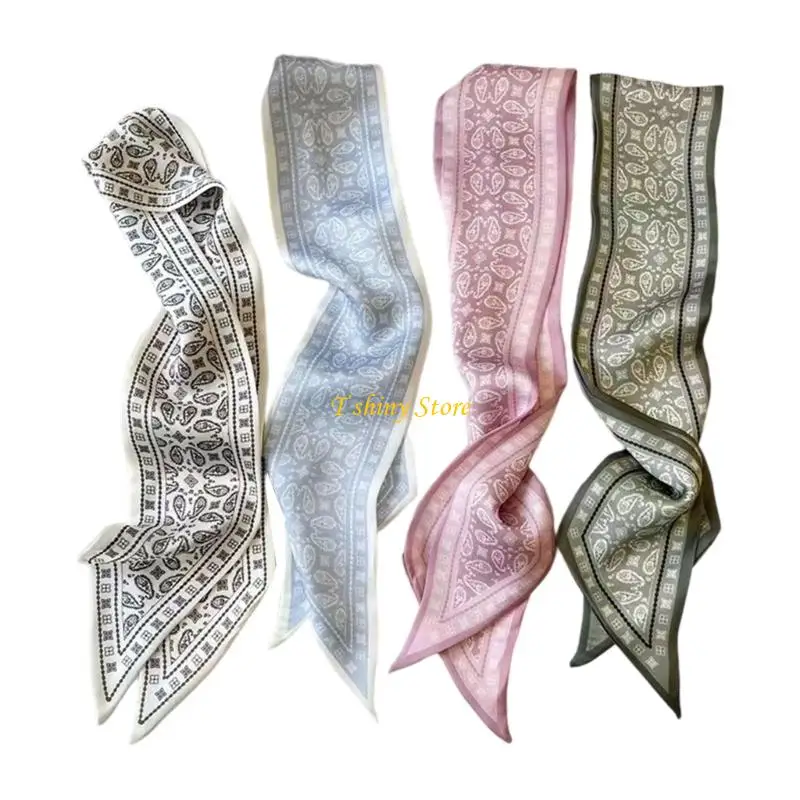 

N58F Стильная цветочная шарф -шарфы для женщин, регулируемый размер фото реквизит шелк, ощущение разноцветного шарфа фото