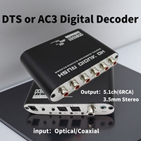 DAC Decoder DTS AC3 5.1CH Optical/Coaxial to 6RCA Analog Output for PS5/Xbox/HDTV DVD Player Home Theater System Plug & Play​​