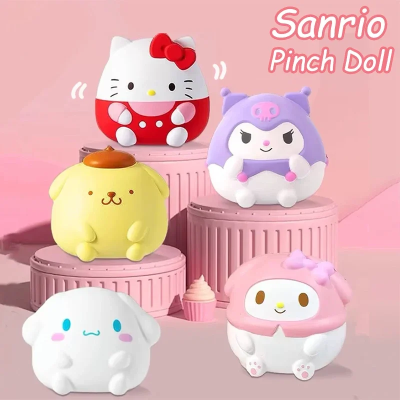 Sanrio juguete para aliviar el estrés Hello Kitty pellizco de mano juguete de descompresión Kuromi Cinnamoroll lindo dibujo animado muñeca de rebote lento regalo curativo