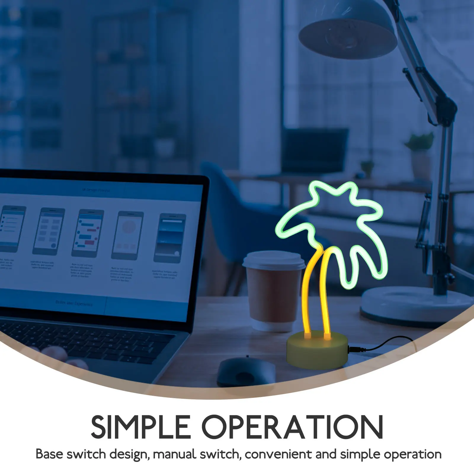 

1 шт. Светящаяся неоновая лампа, креативный прикроватный светодиодный светильник, ночник, декоративный настольный светильник для спальни и гостиной