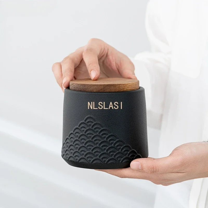 

Ceramic Tea Caddy Sealed Jar Storage Jar with Lid Tea Box Storage Jar Living Room Table Decoration Household Tea Set 1PCS
