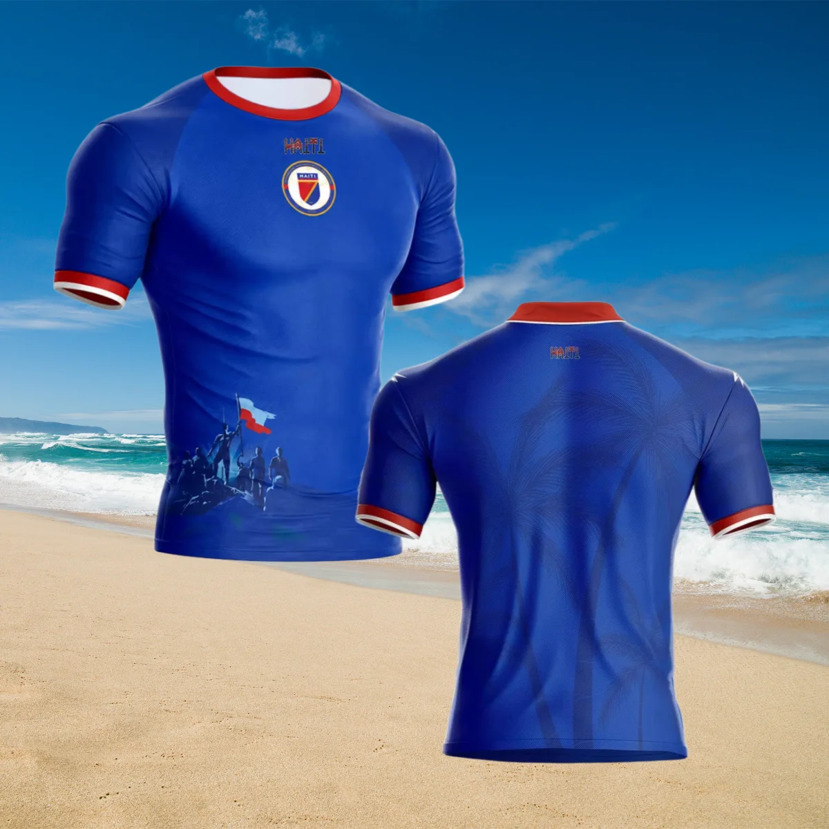 Summer New Haiti Heritage Soccer Fans Jersey Men Women Kids Athleisure T-Shirt Breathable Quick Dry Gym Fitness Training Tops